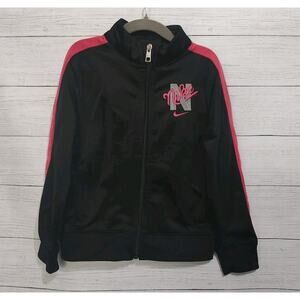 Girls Nike Track Jacket Pink/Black Size 6